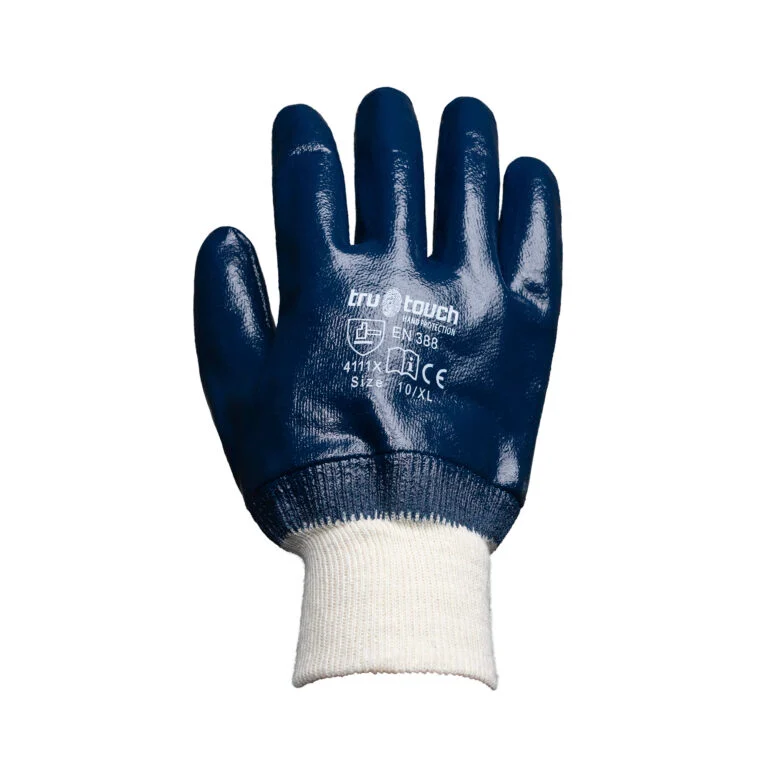 REBEL Tru Touch Blue Nitrile Heavy Duty Knit Wrist Gloves Size XL/10 REBEL Tru Touch Blue Nitrile Heavy Duty Knit Wrist Gloves Size XL/10