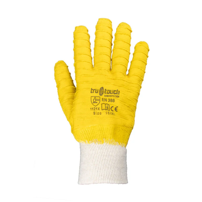 REBEL Tru Touch Yellow Comarex Knit Wrist Superior Gloves REBEL Tru Touch Yellow Comarex Knit Wrist Superior Gloves