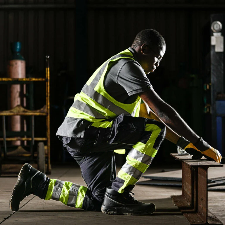REBEL Men’s Tech Gear Trousers NightGlo Lime and Gun Metal REBEL Men’s Tech Gear Trousers NightGlo Lime and Gun Metal - Image 2