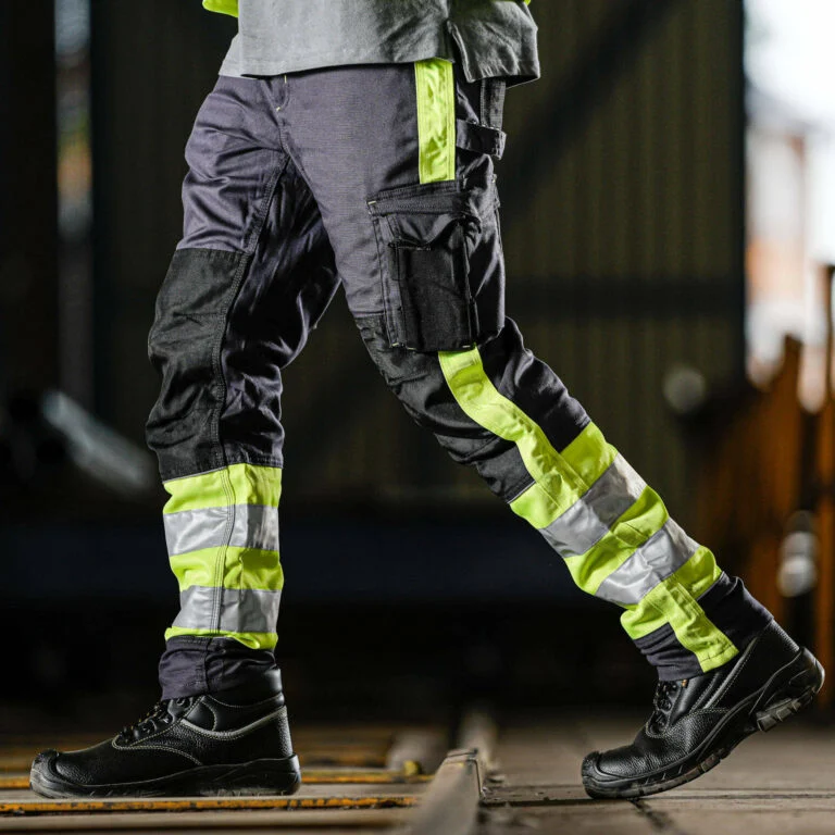 REBEL Men’s Tech Gear Trousers NightGlo Lime and Gun Metal REBEL Men’s Tech Gear Trousers NightGlo Lime and Gun Metal - Image 4