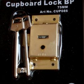 2 Lever Cupboard Locks – Imported (64mm) – Brass Plated (Includes 2 Keys)