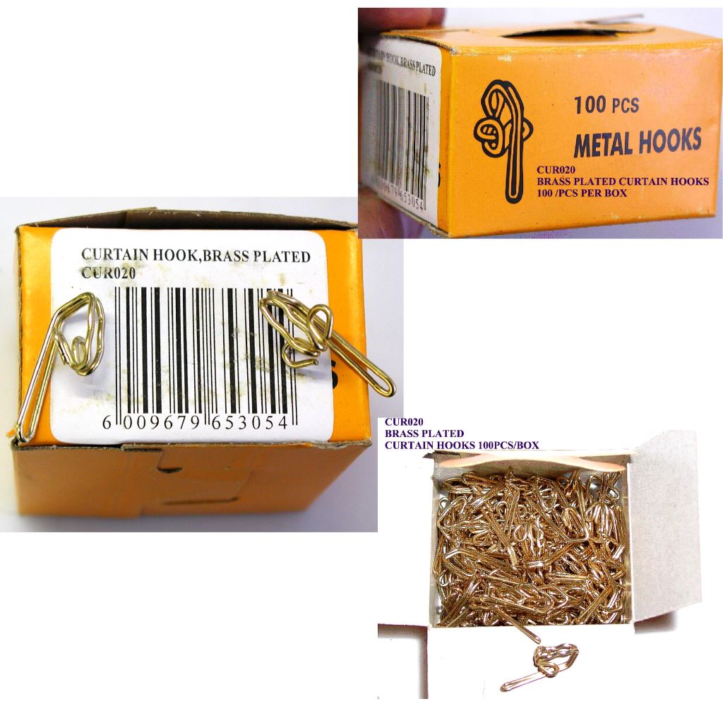 Curtain Hooks - Brass Curtain Hooks - Brass