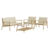 Naterial Bamboo 4-Piece Outdoor Lounge Suite – Luxury Garden Patio Furniture Set