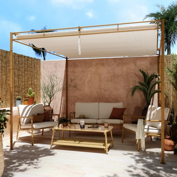Naterial Bamboo 4-Piece Outdoor Lounge Suite Naterial Bamboo 4-Piece Outdoor Lounge Suite - Image 3